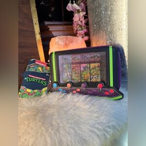 Loungefly 40th anniversary Teenage Mutant Ninja Turtles (TMNT) Arcade Wallet NWT